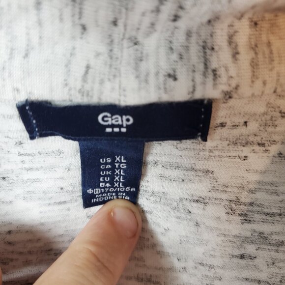 Gap Womens Heathered Grey Open Front Long Slv Collared Cardigan XL - Picture 5 of 11